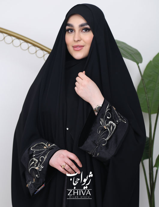 چادر عربی لوكس جواهردوزی پروانه طلايی