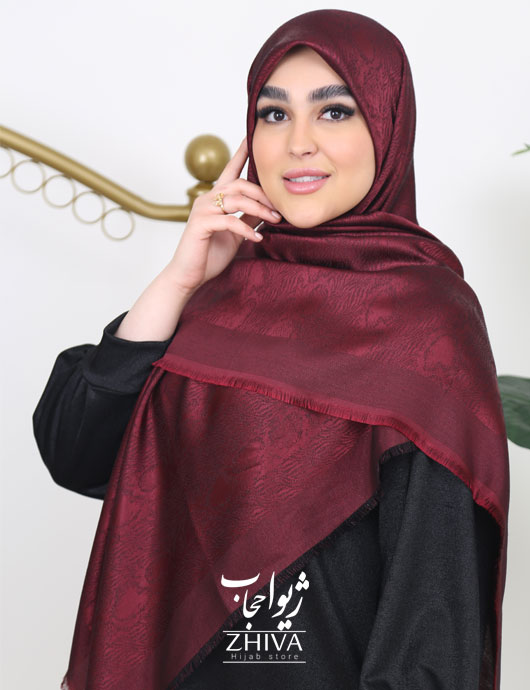 روسری لمه پوست ماری زرشكی 1