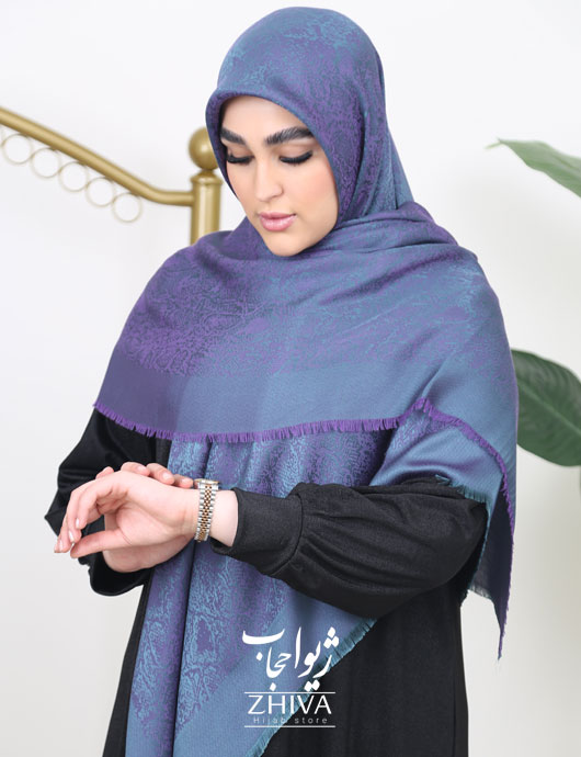 روسری لمه پوست ماری آبی