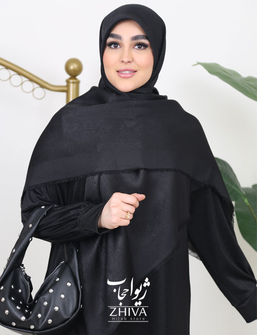 روسری لمه پوست ماری مشكی