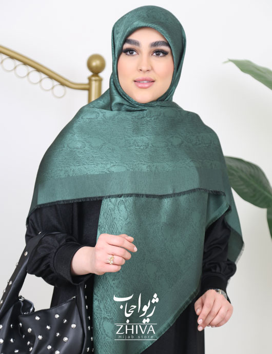 روسری لمه پوست ماری سبز1
