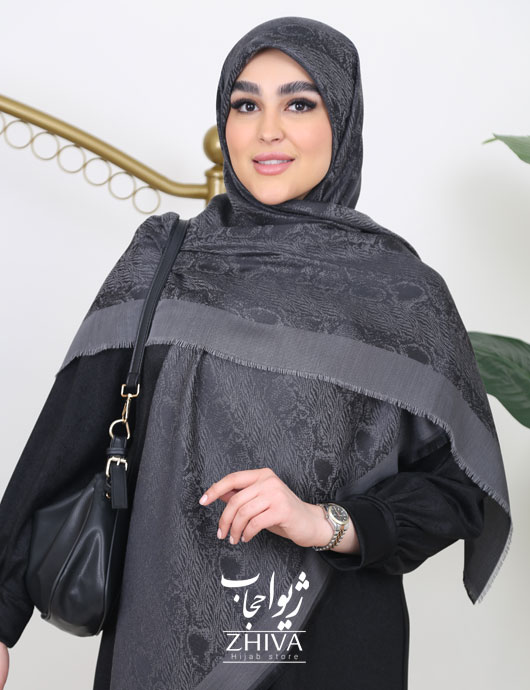 روسری لمه پوست ماری خاكستری