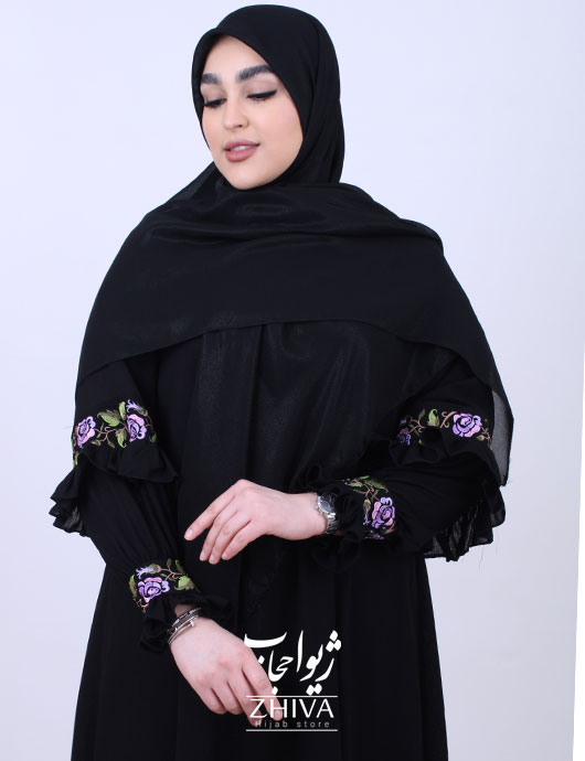 مانتو عبایی گلدوزی ياسمين