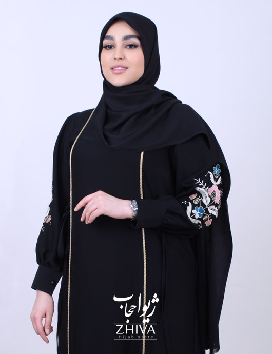 عبا پريا گلدوزی مشكی