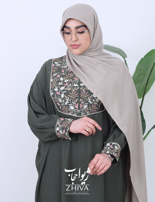 عبا خرج كار گلدوزی گلاره سبز ارتشی