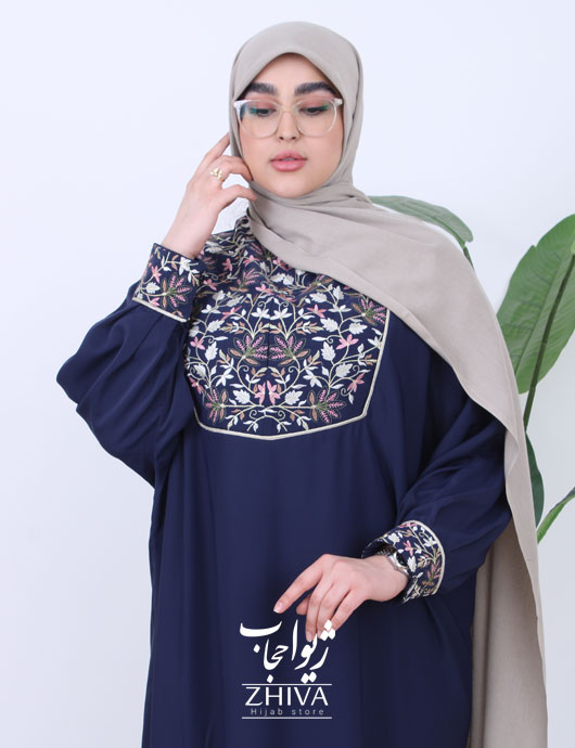 عبا خرج كار گلدوزی گلاره سرمه ای
