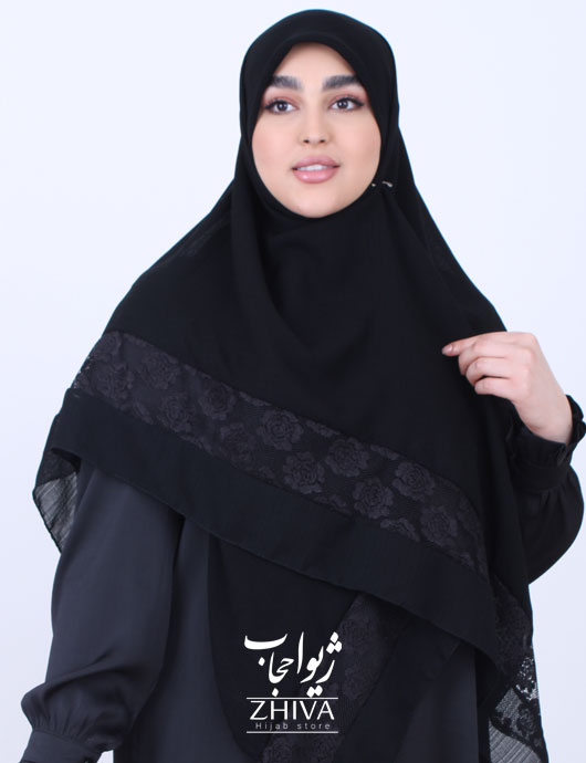 روسری مشكی حاشيه تور گلکسی کنفی