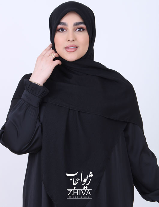 روسری مشكی ساده گلكسی كنفی
