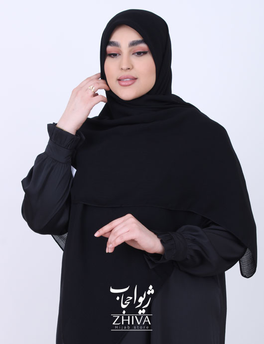 روسری مشكی ساده حرير ترك