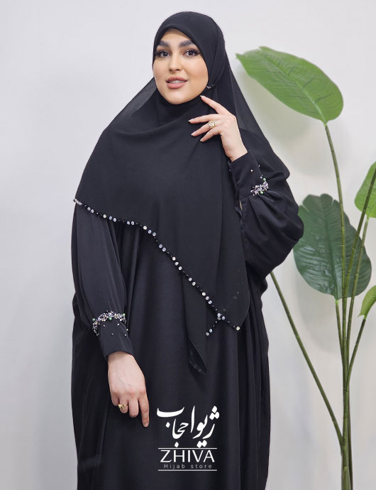 مانتو عبایی ترنج جواهردوزی نرگس