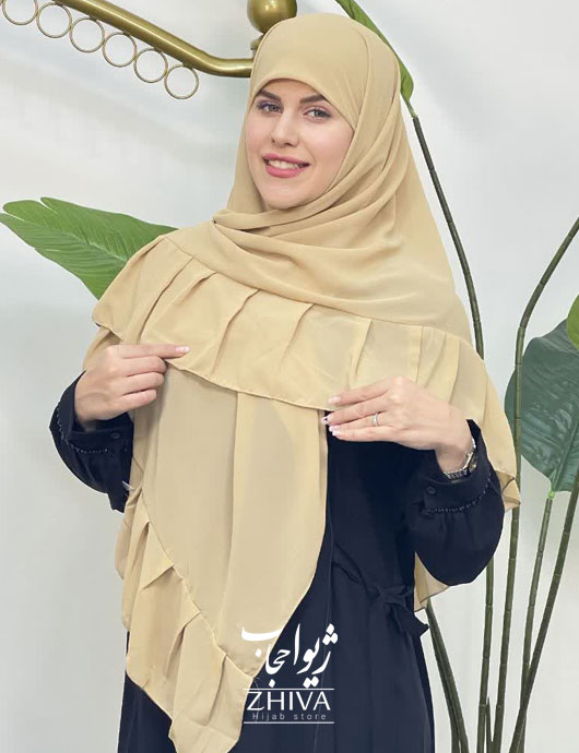 روسری کش دار مریم چین دار كرم