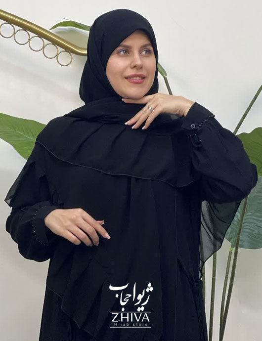 روسری کش دار مریم چین دار مشکی