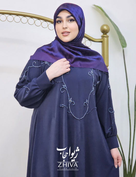 عبا جواهردوزی تابان سرمه ای	