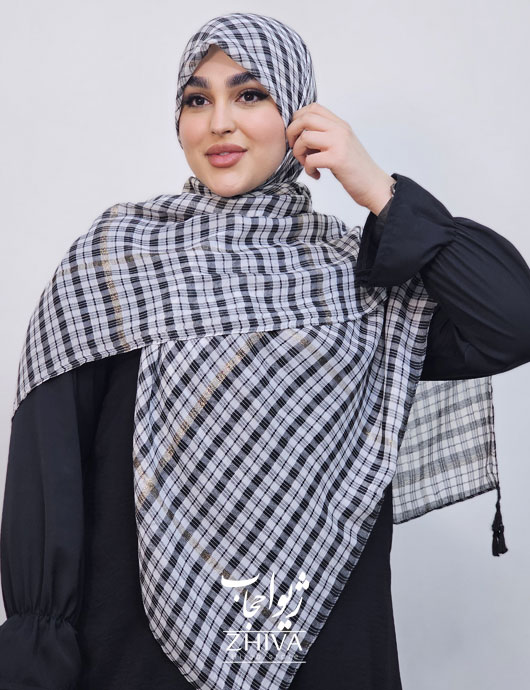 روسری نخی لمه دار طرح چفيه 1