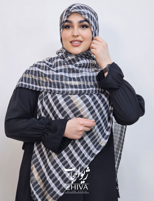 روسری نخی لمه دار طرح چفيه 2