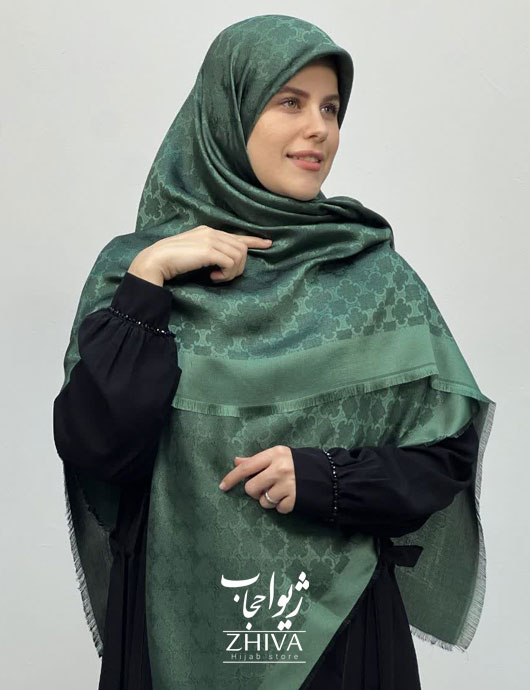روسری لمه سبز كد 12	