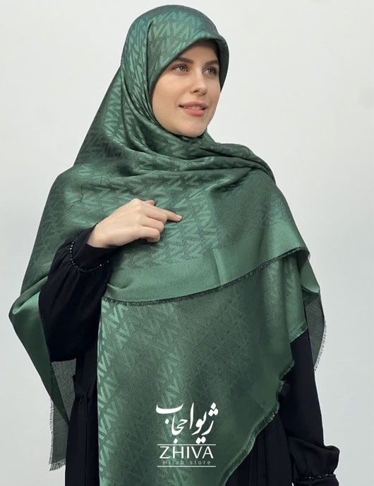 روسری لمه سبز كد 14	