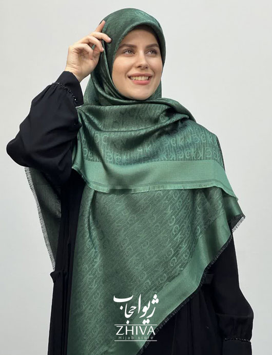 روسری لمه سبز كد 15	
