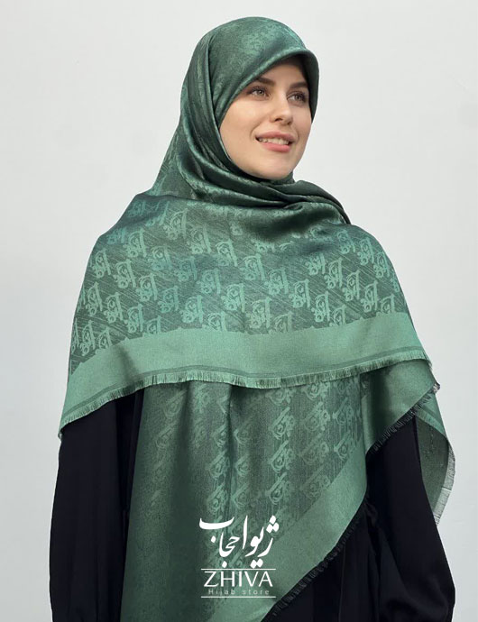 روسری لمه سبز كد 16	