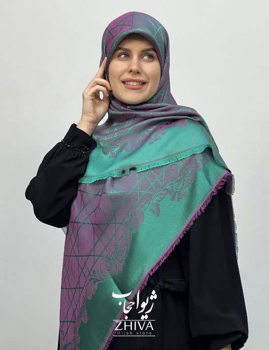روسری لمه سبز كد 17	