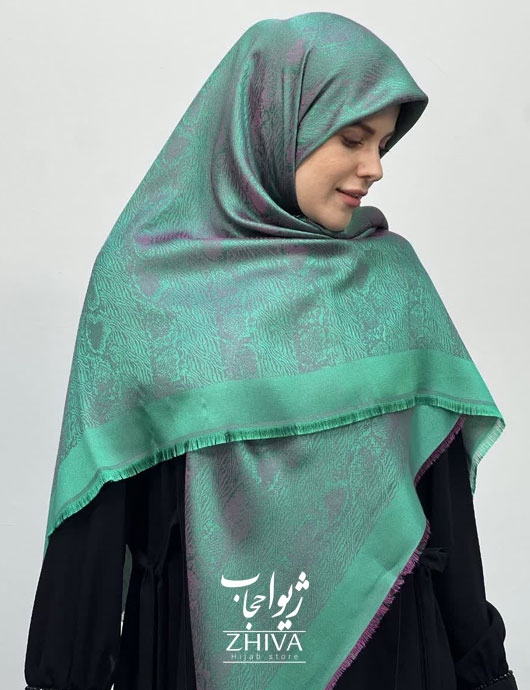 روسری لمه سبز كد 18	