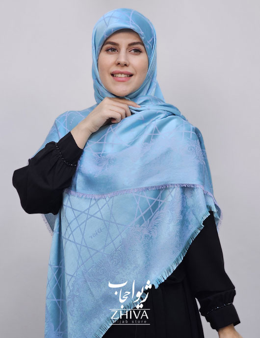 روسری لمه آبی كد 4