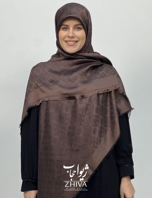 روسری لمه قهوه ای كد 6