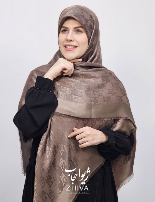 روسری لمه نسكافه ای تيره كد 1