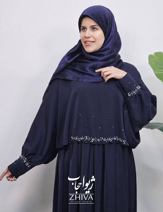 عبا ارغوان جواهردوزی سرمه ای