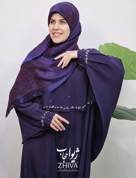 عبا ارغوان جواهردوزی بنفش