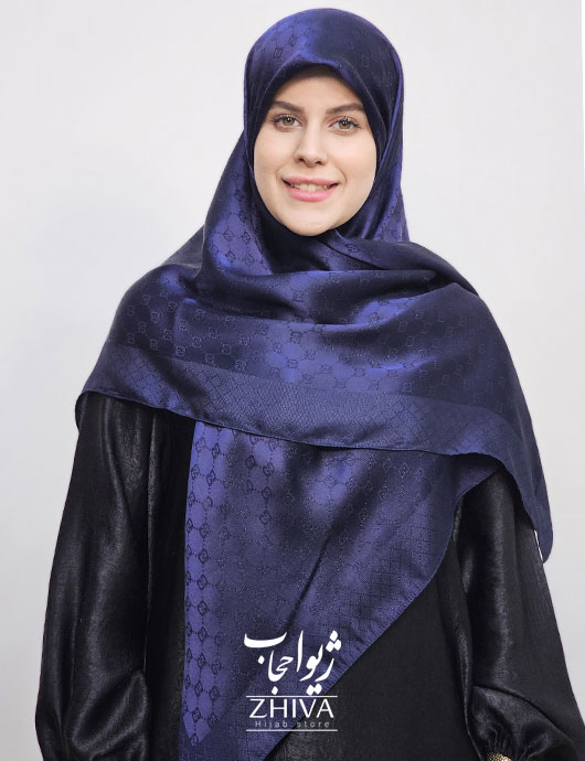 روسری لمه سرمه ای قواره120 كد 2