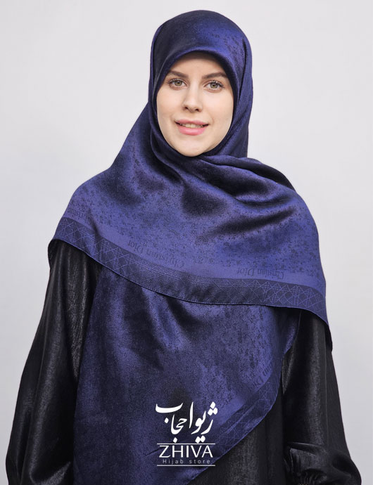 روسری لمه سرمه ای قواره120 كد 3