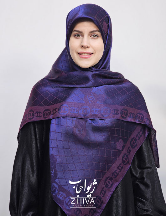 روسری لمه سرمه ای قواره120 كد 6