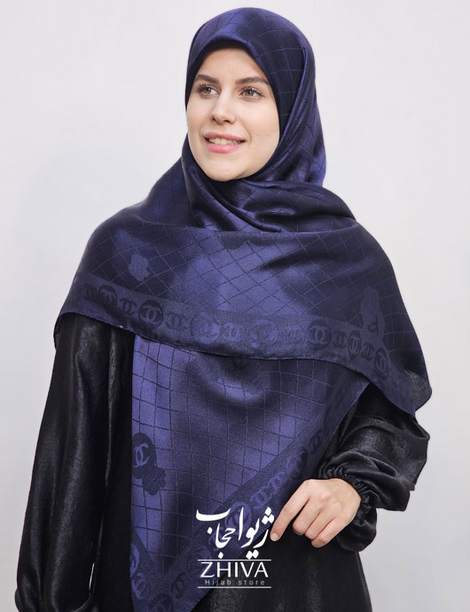 روسری لمه سرمه ای قواره120 كد 5