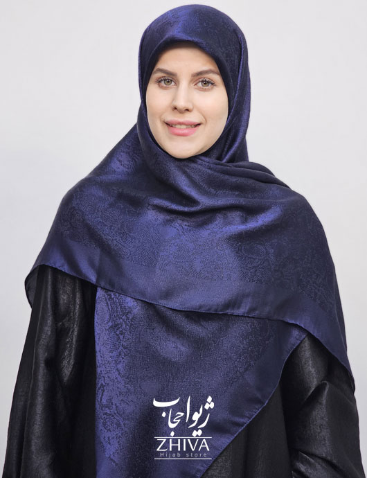 روسری لمه سرمه ای قواره120 كد 9