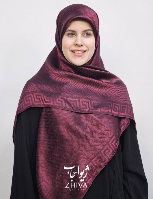 روسری لمه زرشكی قواره120 كد 2