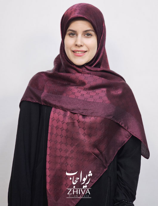 روسری لمه زرشكی قواره120 كد 3