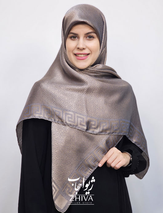 روسری لمه طوسی قواره 120 كد 3