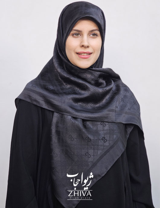 روسری لمه مشكی قواره 100 كد 1	