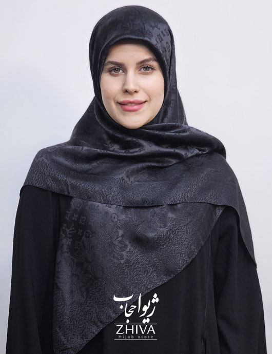 روسری لمه مشكی قواره 100 كد 2