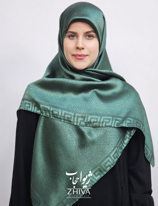 روسری لمه سبز قواره 120 كد 2
