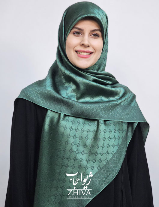 روسری لمه سبز قواره 120 كد 3
