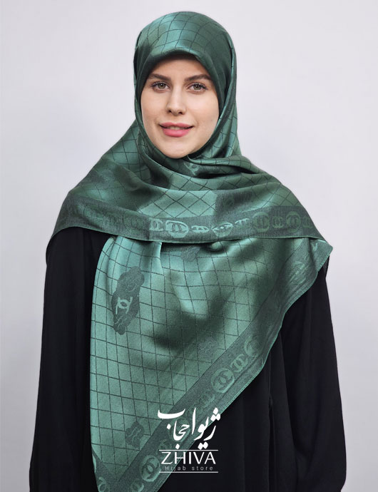 روسری لمه سبز قواره 120 كد 4