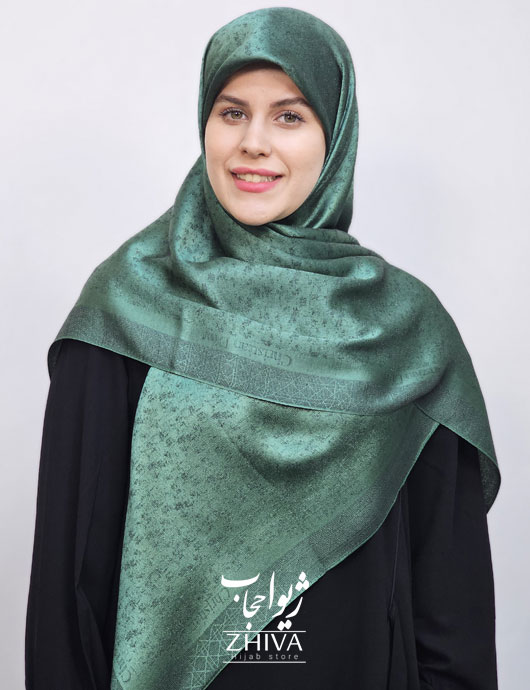 روسری لمه سبز قواره 120 كد 5