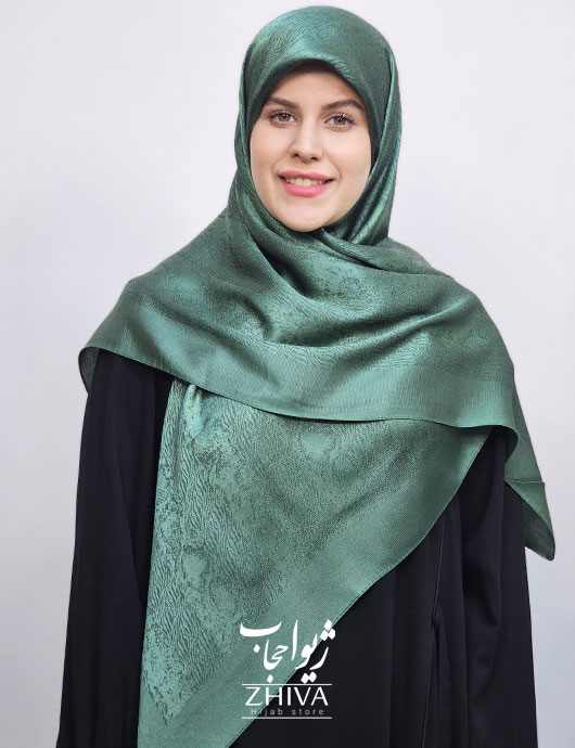 روسری لمه سبز قواره 120 كد 7
