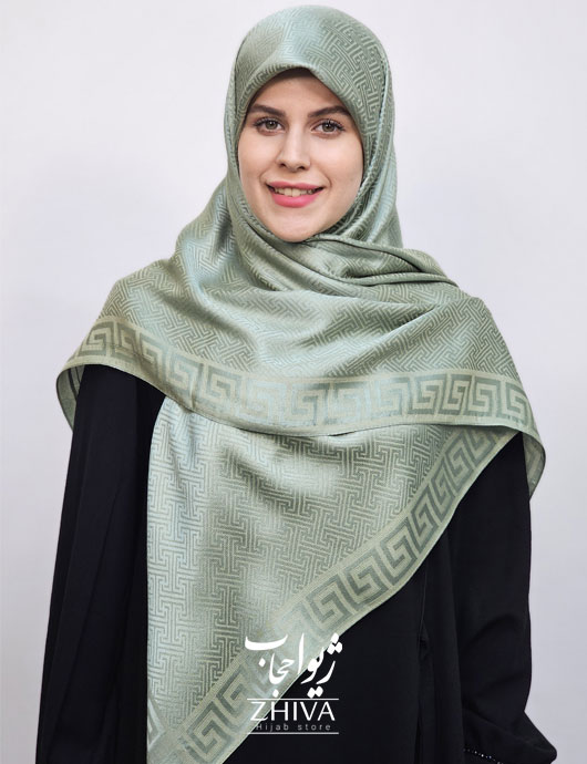 روسری لمه سبز قواره 120 كد 8