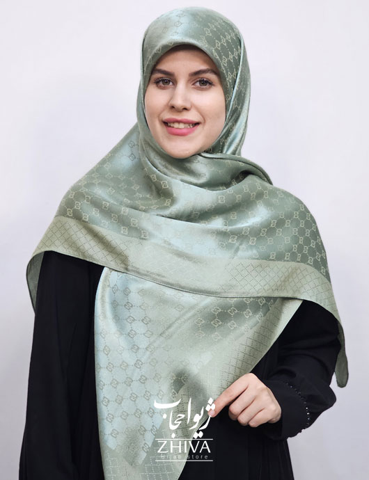 روسری لمه سبز قواره 120 كد 9