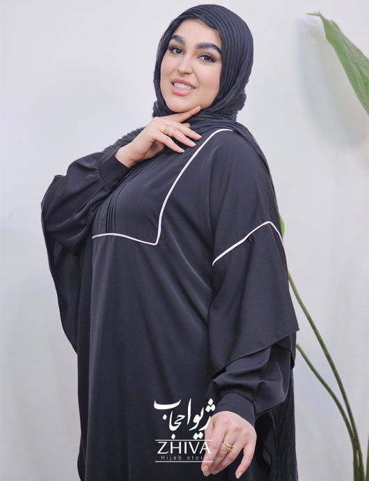 مانتو عبایی راحيل مشكی 2