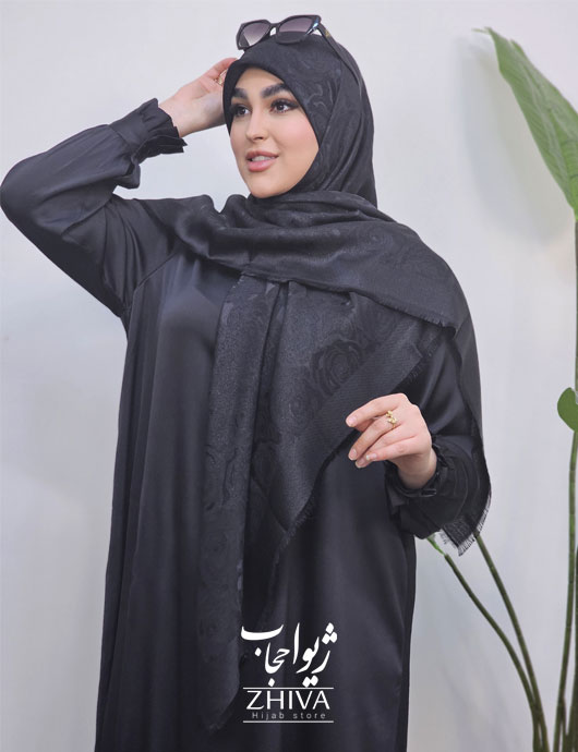 عبای افرا مشكی ساتن جوليا	