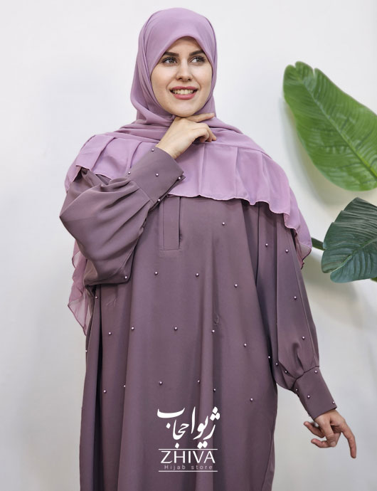 مانتو عبایی مروارید پوست پيازی